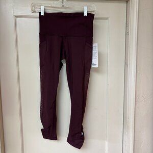 Authentic Vintage Lululemon Seek The Heat Crop Leggings Sz 4 NWT Burgundy/Drama